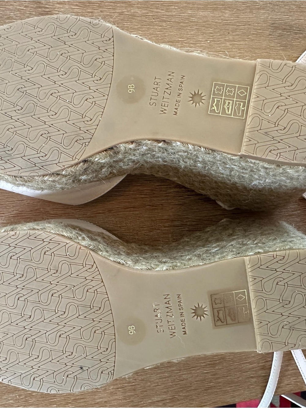 Stuart Weitzman Cream Espadrille Platform Wedges with Ankle Straps - Picture 8 of 8